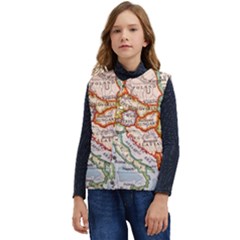 Map Europe Globe Countries States Kid s Short Button Up Puffer Vest	 by Ndabl3x