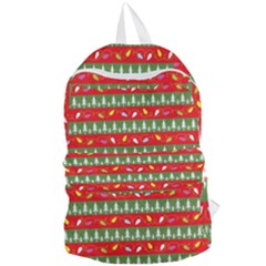 Christmas Papers Red And Green Foldable Lightweight Backpack