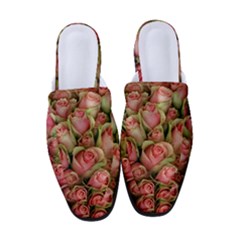  Women s Classic Backless Heels W/ Pink Roses by VIBRANT