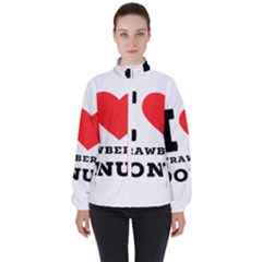 I Love Strawberry Donut Women s High Neck Windbreaker by ilovewhateva