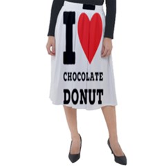 I Love Chocolate Donut Classic Velour Midi Skirt  by ilovewhateva