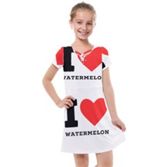 I Love Watermelon  Kids  Cross Web Dress by ilovewhateva