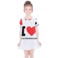 I Love Watermelon  Kids  Simple Cotton Dress