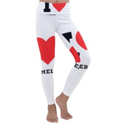 I Love Watermelon  Kids  Lightweight Velour Classic Yoga Leggings by ilovewhateva