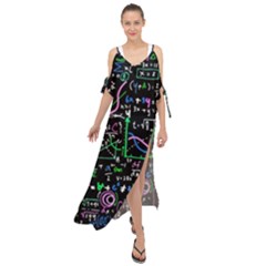 Math-linear-mathematics-education-circle-background Maxi Chiffon Cover Up Dress by Vaneshart