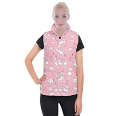 Cute-unicorn-seamless-pattern Women s Button Up Vest