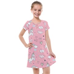 Cute-unicorn-seamless-pattern Kids  Cross Web Dress