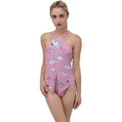 Cute-unicorn-seamless-pattern Go With The Flow One Piece Swimsuit