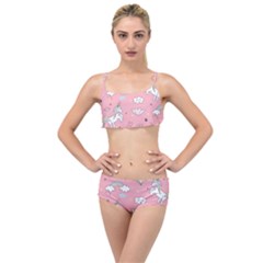 Cute-unicorn-seamless-pattern Layered Top Bikini Set