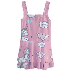 Cute-unicorn-seamless-pattern Kids  Layered Skirt Swimsuit