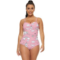 Cute-unicorn-seamless-pattern Retro Full Coverage Swimsuit