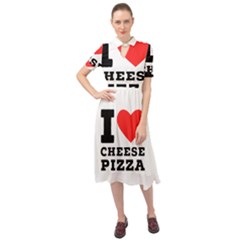 I Love Cheese Pizza Keyhole Neckline Chiffon Dress by ilovewhateva