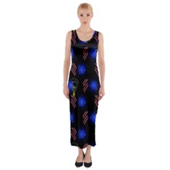 Background Pattern Graphic Fitted Maxi Dress