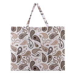 Paisley Pattern Background Graphic Zipper Large Tote Bag by Vaneshop