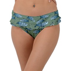 Fishes Pattern Background Theme Frill Bikini Bottoms by Vaneshop