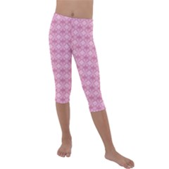 Pattern Print Floral Geometric Kids  Lightweight Velour Capri Leggings  by Vaneshop