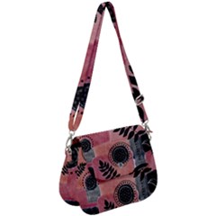 Abstract Pattern Floral Wall Art Saddle Handbag