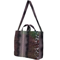 Leopard Animal Shawl Honeycomb Square Shoulder Tote Bag by Vaneshop