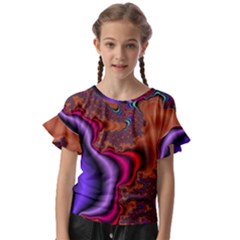 Colorful Piece Abstract Kids  Cut Out Flutter Sleeves by Vaneshop