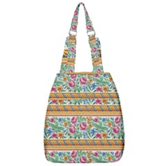 Flower Fabric Design Center Zip Backpack