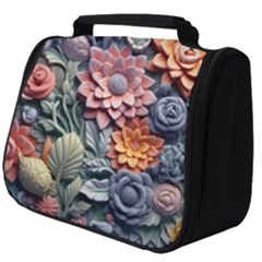 3d Flower Bloom Embossed Pattern Full Print Travel Pouch (big) by Vaneshop