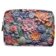 3d Flower Bloom Embossed Pattern Make Up Pouch (medium) by Vaneshop