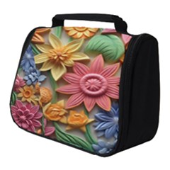 Flower Bloom Embossed Pattern Full Print Travel Pouch (small) by Vaneshop