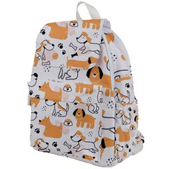 Seamless Pattern Of Cute Dog Puppy Cartoon Funny And Happy Top Flap Backpack