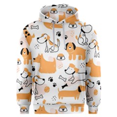 Seamless Pattern Of Cute Dog Puppy Cartoon Funny And Happy Men s Overhead Hoodie