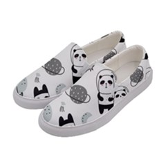 Panda Floating In Space And Star Women s Canvas Slip Ons by Wav3s