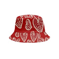 Vector Seamless Pattern Of Hearts With Valentine s Day Inside Out Bucket Hat (kids) by Wav3s