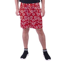 Vector Seamless Pattern Of Hearts With Valentine s Day Men s Pocket Shorts by Wav3s