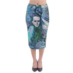 Alphonse Woman Velvet Midi Pencil Skirt by MRNStudios