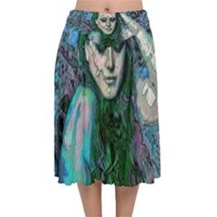 Alphonse Woman Velvet Flared Midi Skirt by MRNStudios