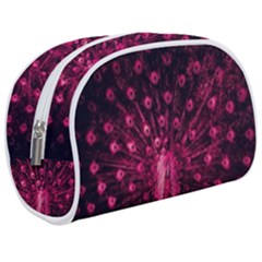 Peacock Pink Black Feather Abstract Make Up Case (medium) by Wav3s