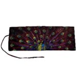 Peacock Feathers Roll Up Canvas Pencil Holder (S)