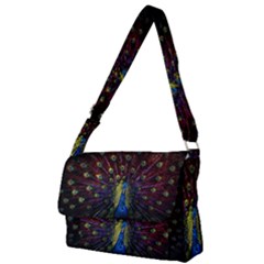 Peacock Feathers Full Print Messenger Bag (l)