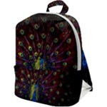 Peacock Feathers Zip Up Backpack