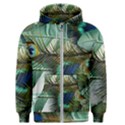 Peacock Feathers Blue Green Texture Men s Zipper Hoodie View1