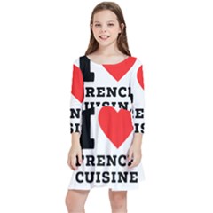 I Love French Cuisine Kids  Quarter Sleeve Skater Dress by ilovewhateva