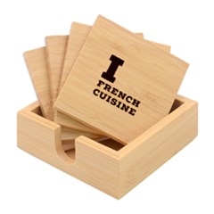 I Love French Cuisine Bamboo Coaster Set by ilovewhateva