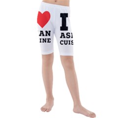 I Love Asian Cuisine Kids  Mid Length Swim Shorts by ilovewhateva