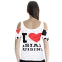 I love Asian cuisine Butterfly Sleeve Cutout Tee  View2