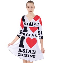 I Love Asian Cuisine Quarter Sleeve Front Wrap Dress by ilovewhateva