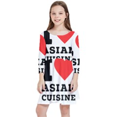 I Love Asian Cuisine Kids  Quarter Sleeve Skater Dress by ilovewhateva