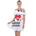 I love Asian cuisine Off Shoulder Velour Dress View1