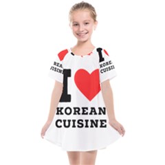 I Love Korean Cuisine Kids  Smock Dress by ilovewhateva