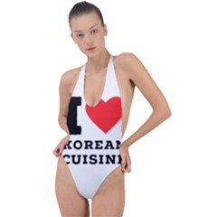 I Love Korean Cuisine Backless Halter One Piece Swimsuit by ilovewhateva