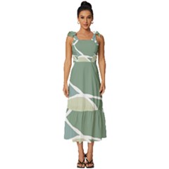 Mazipoodles In The Frame - Balanced Meal 31 Tie-strap Tiered Midi Chiffon Dress by Mazipoodles