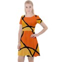 Mazipoodles In The Frame - Orange Cap Sleeve Velour Dress  View1